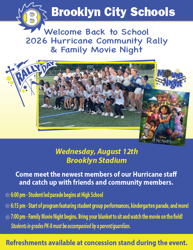 2026 Welcome Back to School Hurricane Community Rally & Family Movie Night - Wednesday, August 12th!