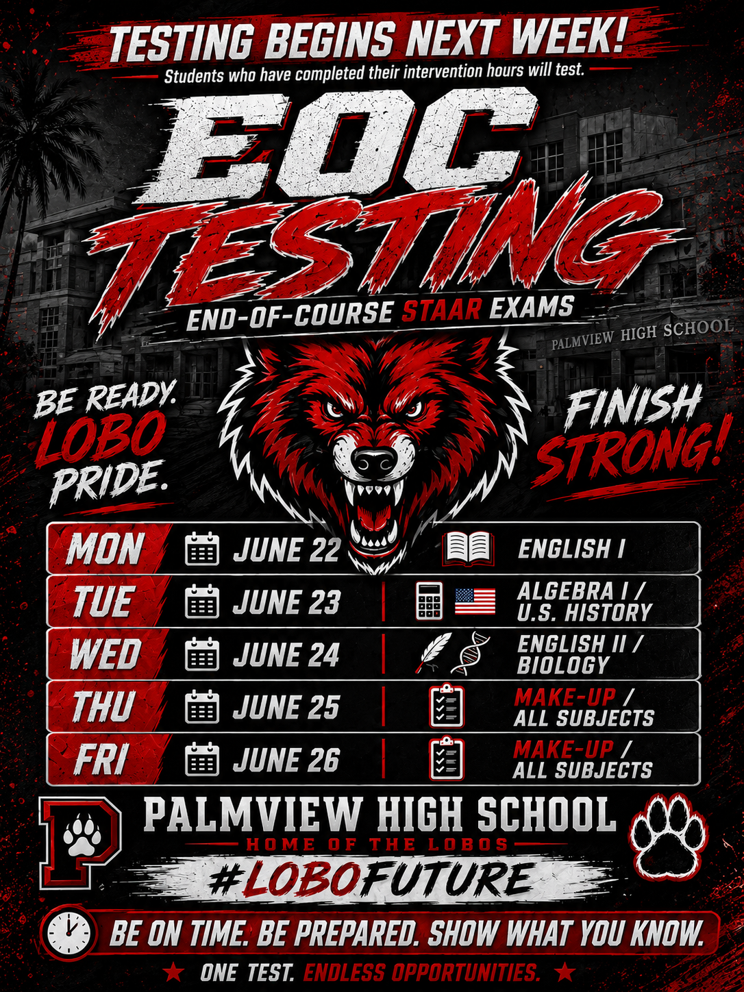 EOC Testing begins next week! 📝📚