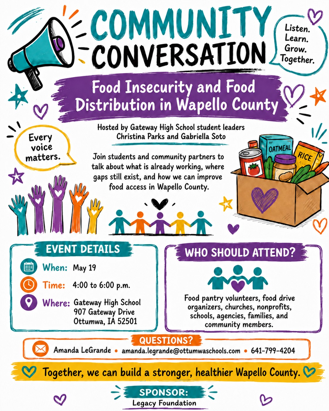 Gateway Students Lead Community Conversation on Food Insecurity in Wapello County