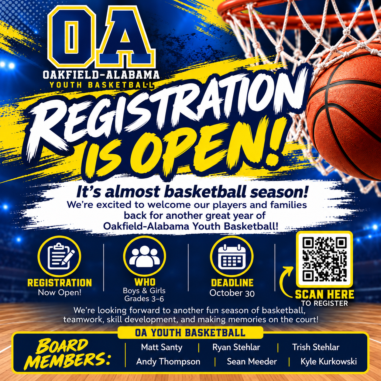 OA YOUTH BASKETBALL REGISTRATION - NOW OPEN