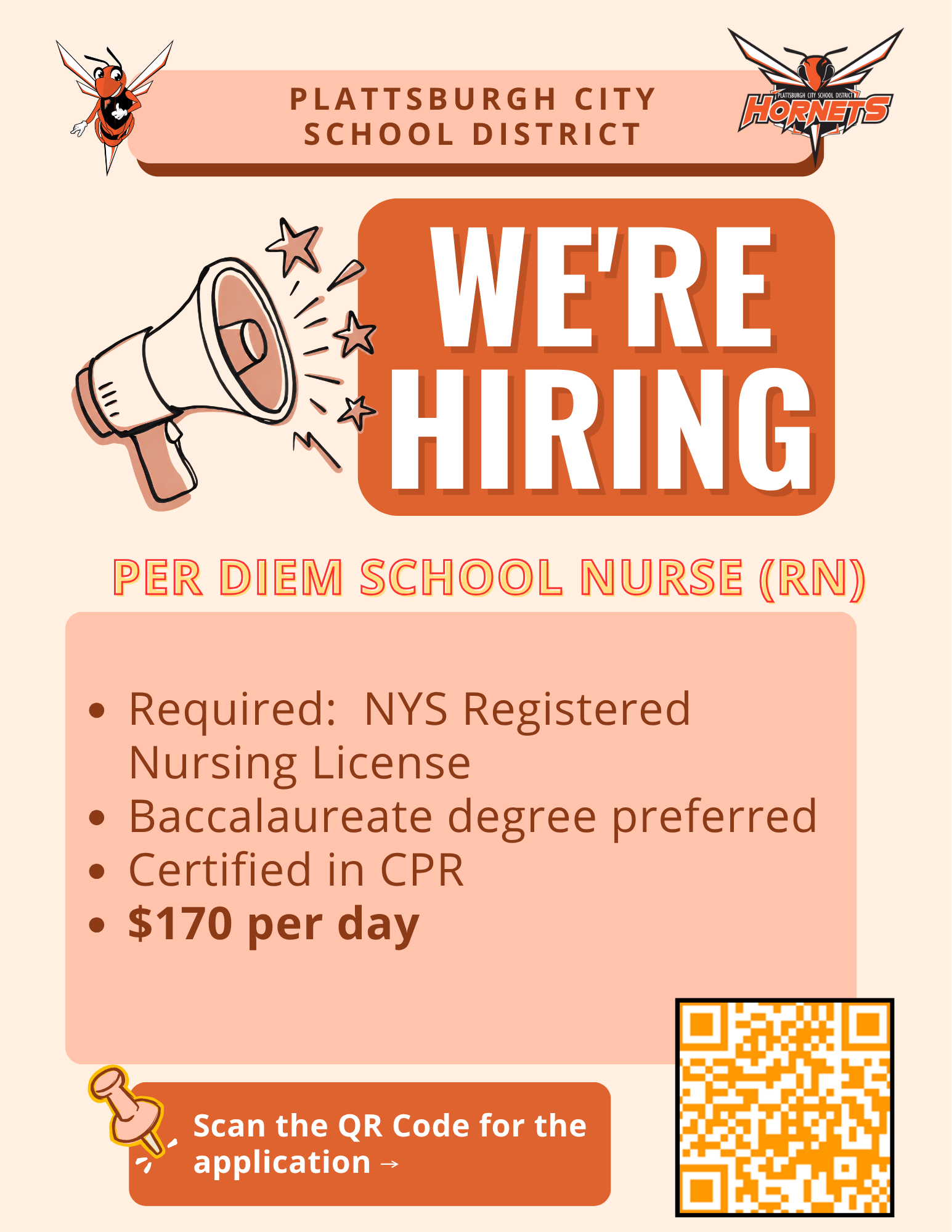NOW HIRING:  PER DIEM NURSE