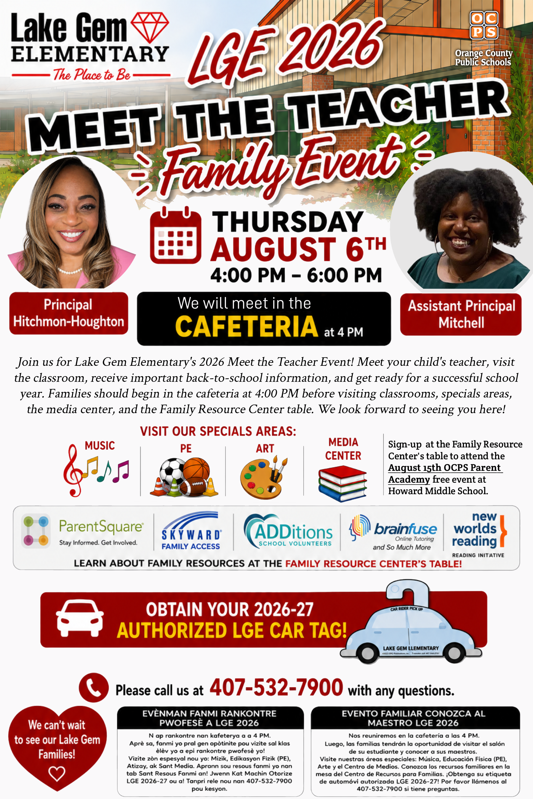Join us for our LGE 2026 Meet the Teacher Event, this Thursday, August 6th, 4-6 PM!