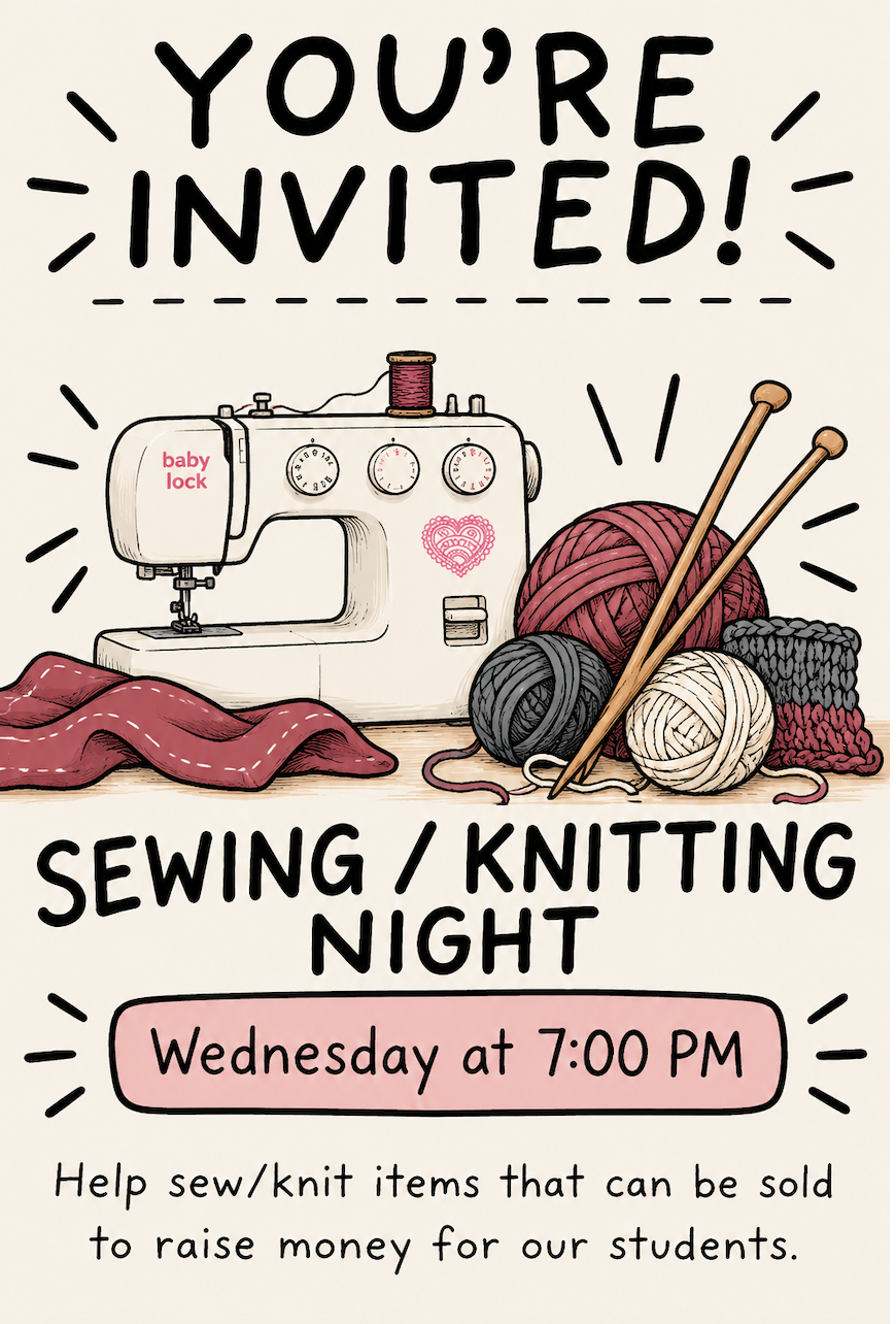 Sewing/Knitting Night, 7pm