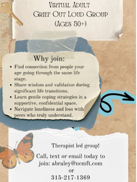 Virtual Adult Grief Out Loud Group Ages 50 +