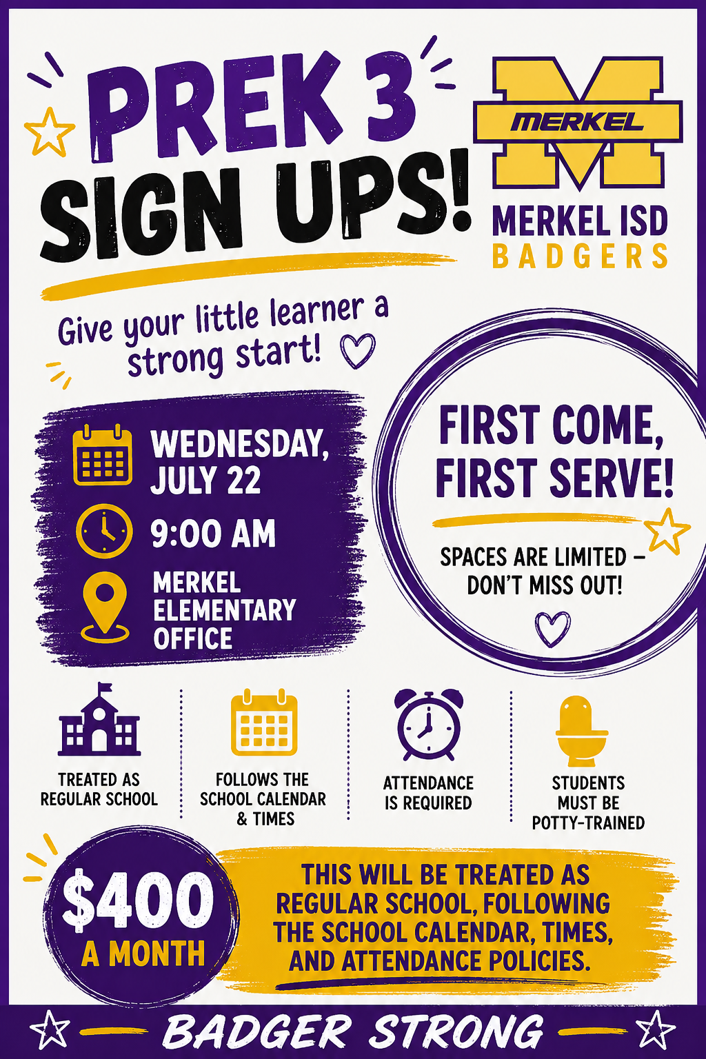 Pre K 3 Sign Ups