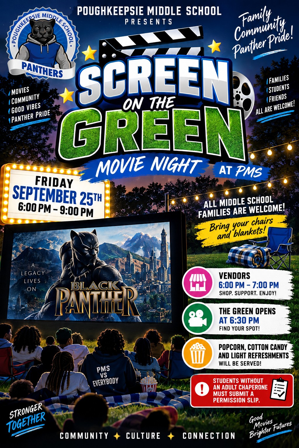 PMS Family Events: Open House & Screen on the Green 🐾
