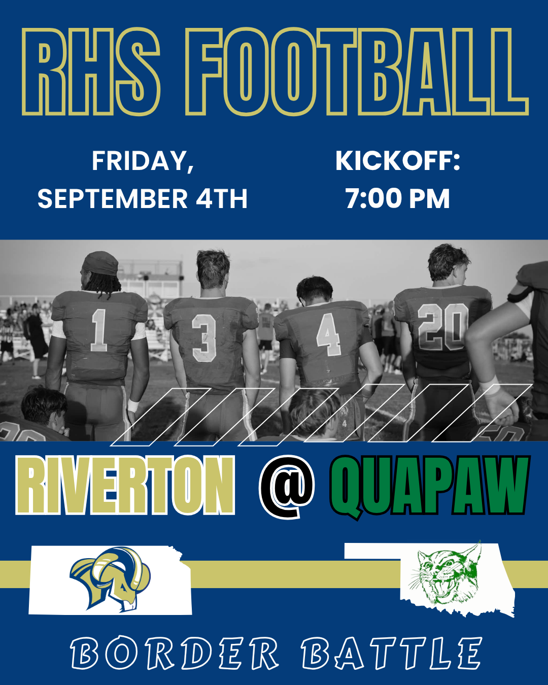 9/4 Varsity Football @ Quapaw- 7:00 PM