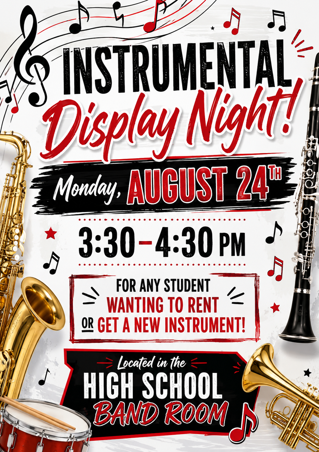 Announcements Monday, August 24th: