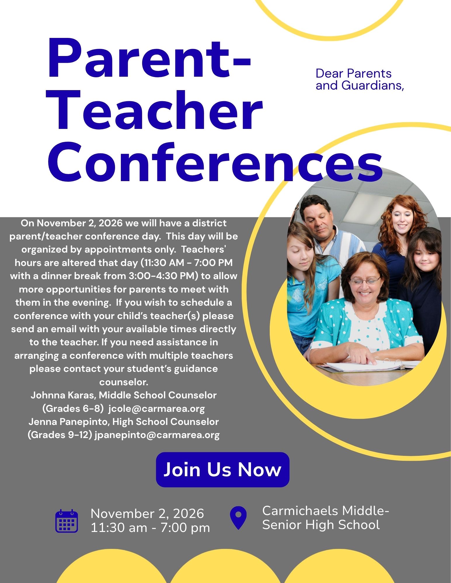 Parent Teacher Conference Day - November 2, 2026