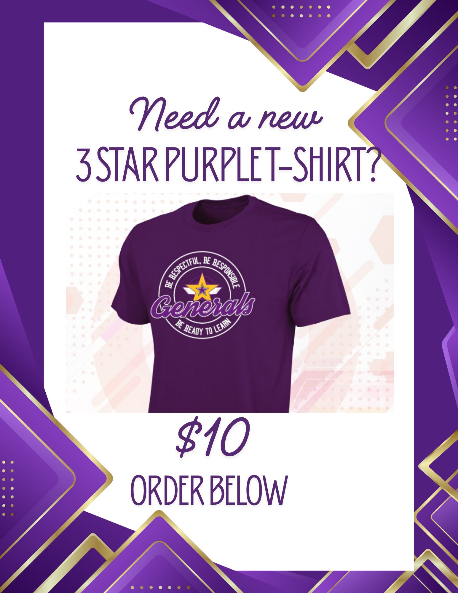 Need a new Wednesday 3 Star Purple Shirt??