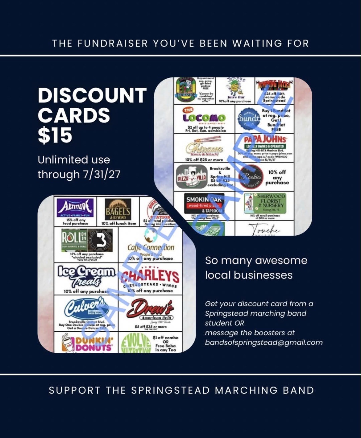 Marching Band Discount Cards
