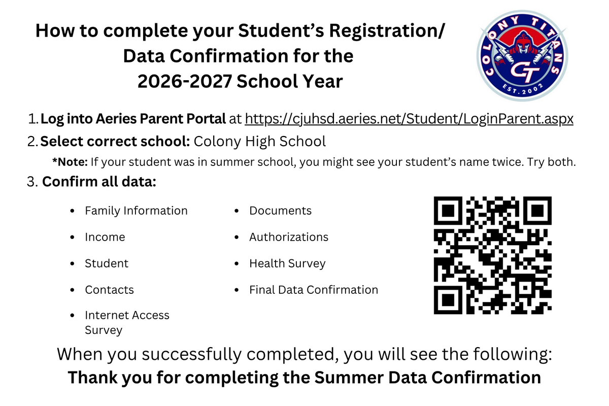 Data Confirmation 2026-2027