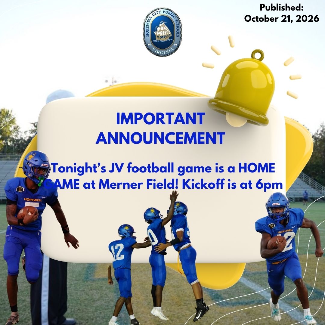 Tonight's JV Football Game is a HOME GAME