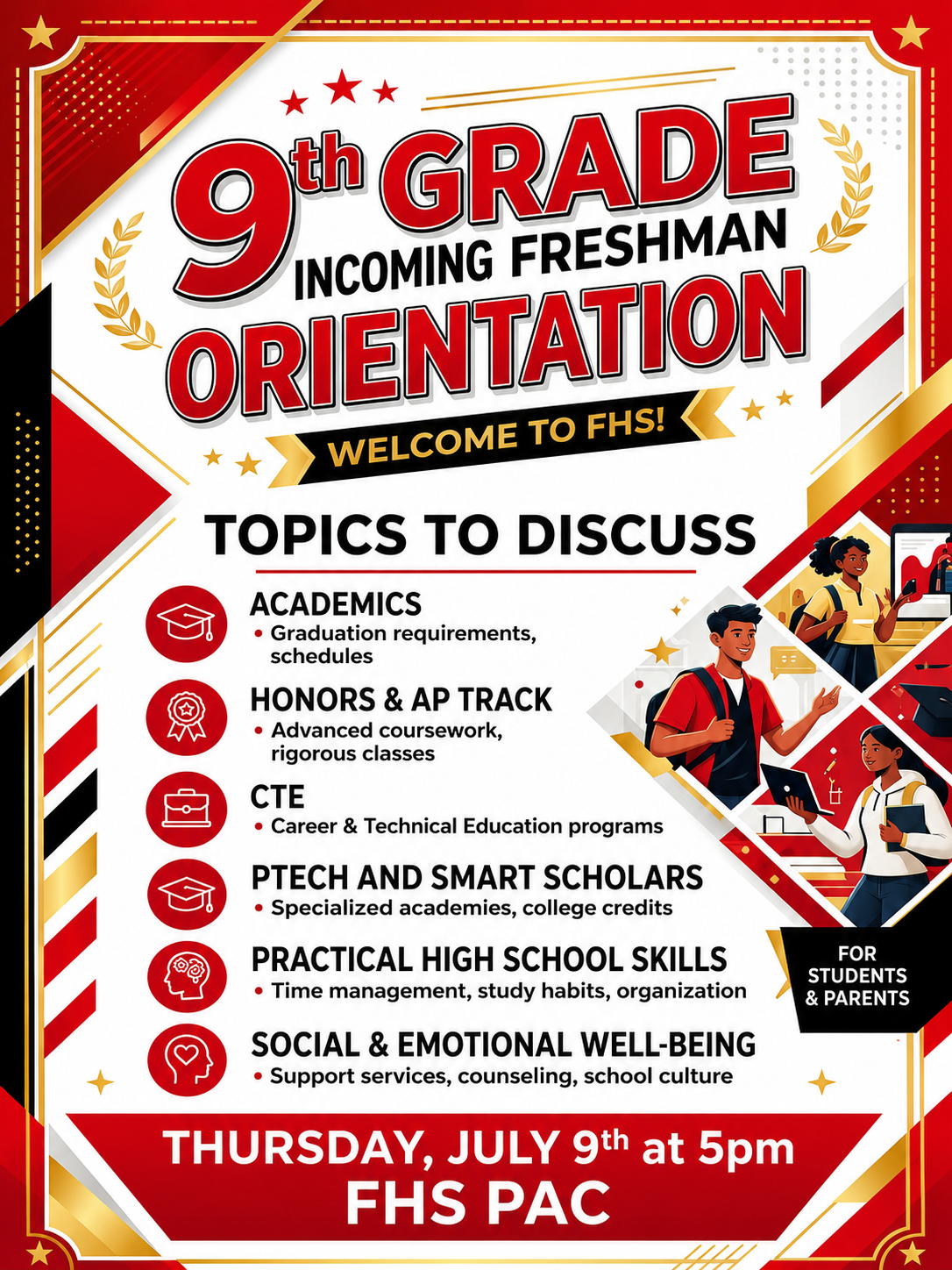 Freeport High School Incoming Freshman Orientation - July 9