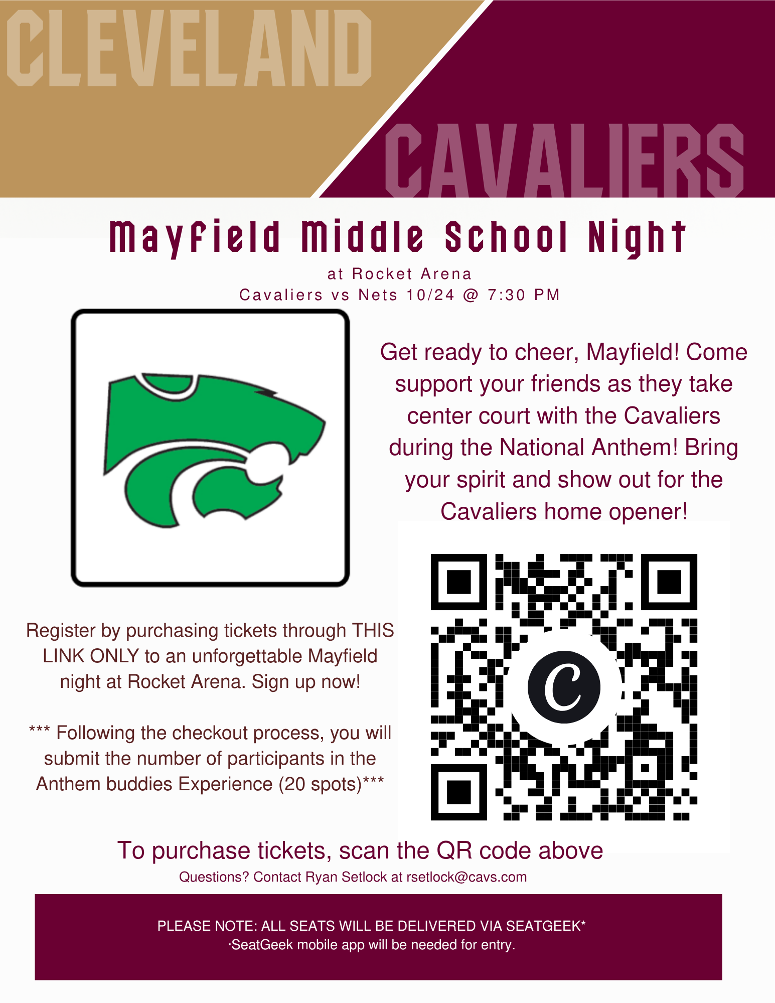 Mayfield Middle School Night at the Cleveland Cavaliers! 🏀