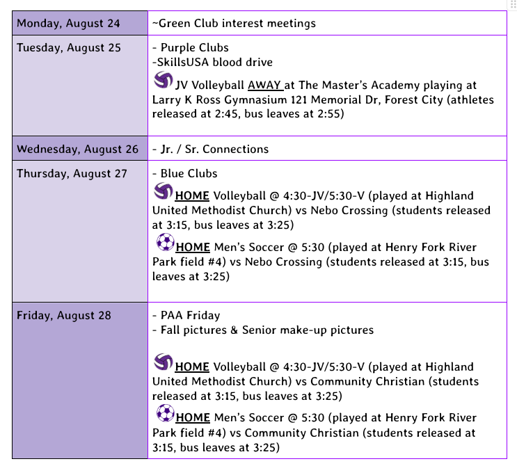 Firebird News August 24 - 28
