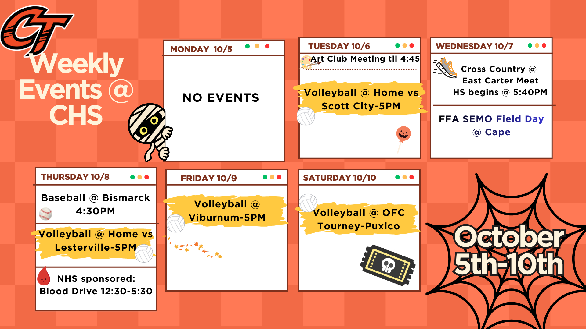 CHS Weekly Events-October 6th-10th