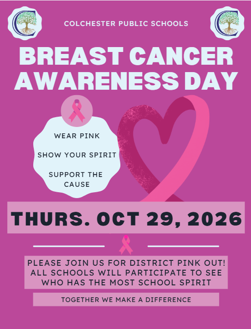 💗🎀 COLCHESTER DISTRICT PINK OUT – TOMORROW, OCTOBER 29TH! 🎀💗