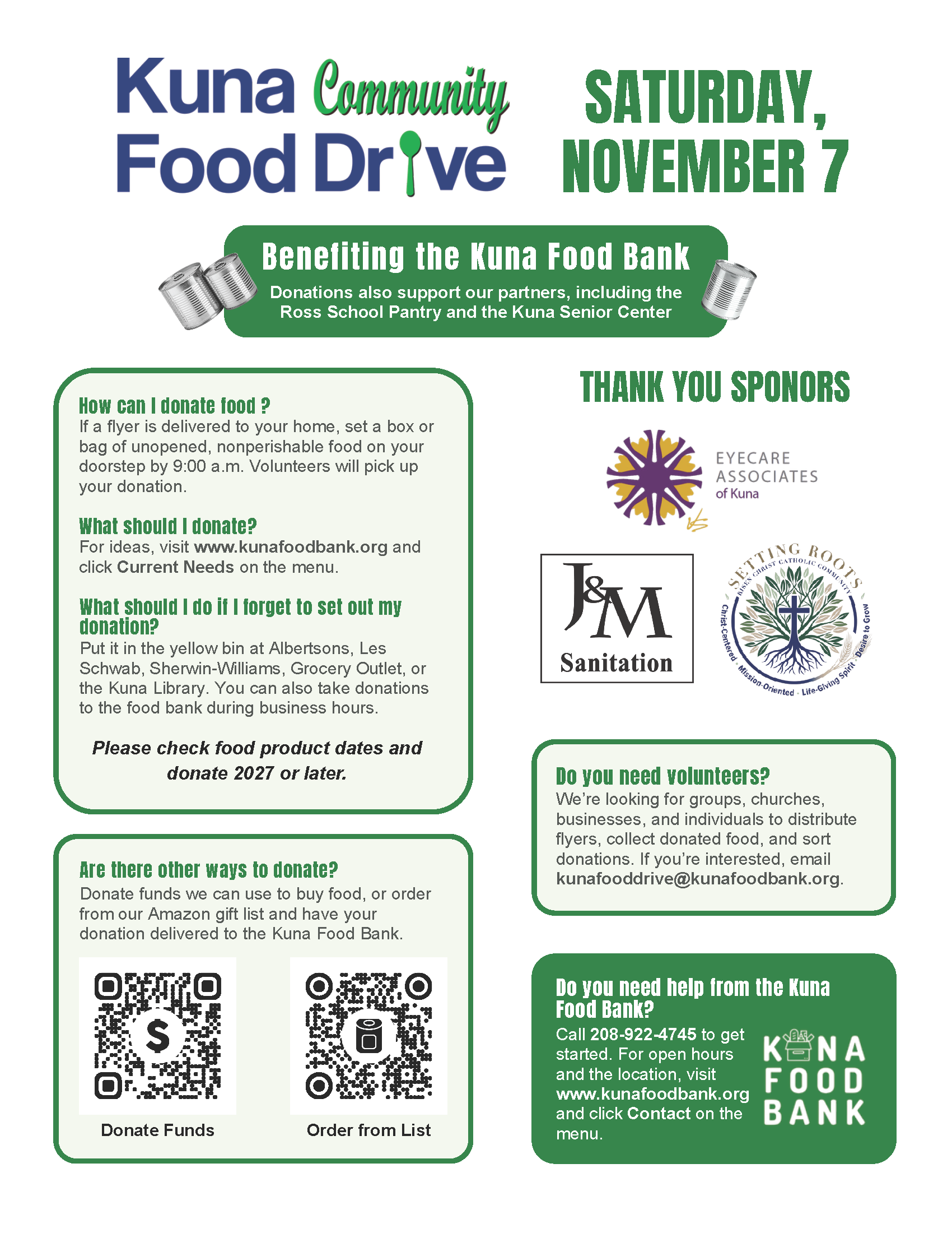 Kuna Community Food Drive - Nov. 7 