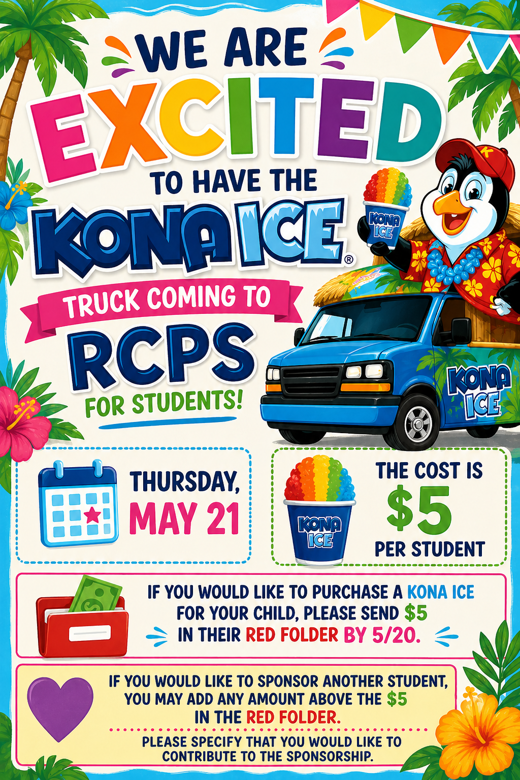 KONA ICE is coming to RCPS!