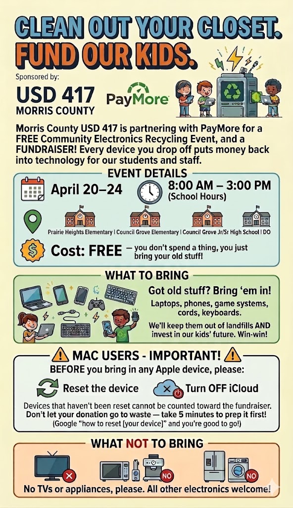 🖥️♻️ CLEAN OUT YOUR CLOSET. FUND OUR KIDS. 🎉