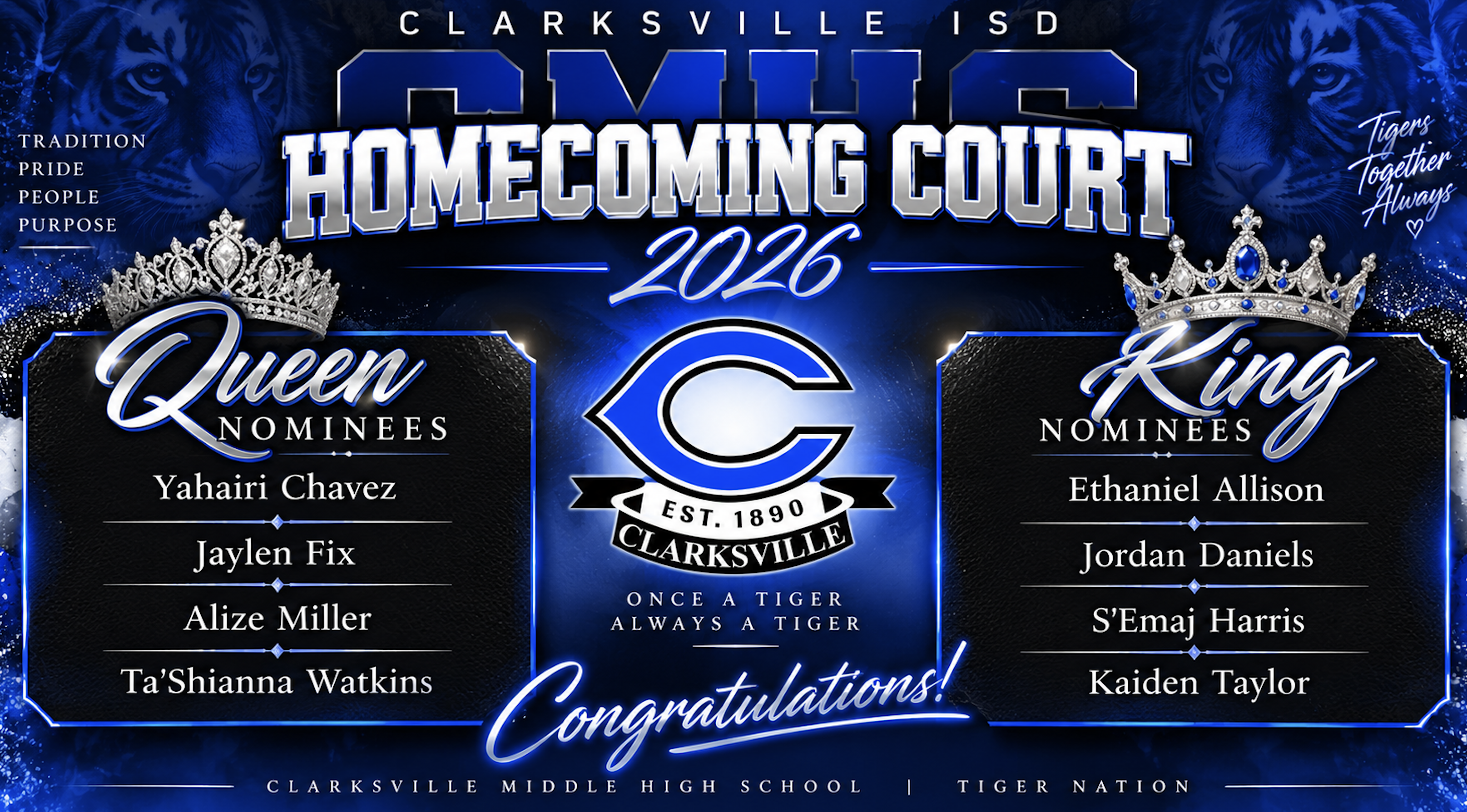 2026 CISD CMHS Homecoming Court