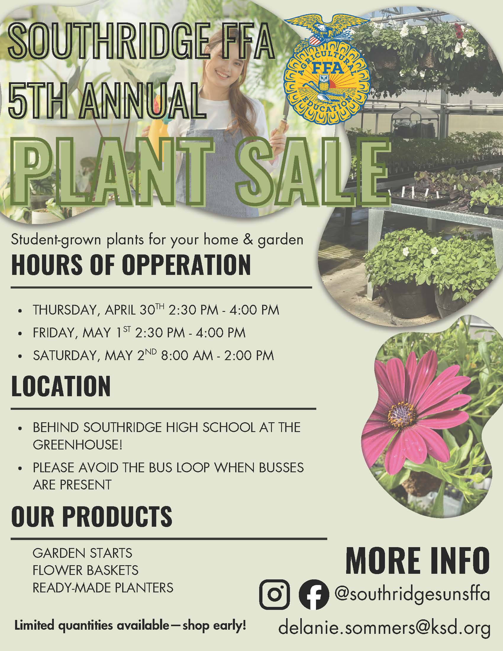 Southridge FFA 5th Annual Plant Sale! 