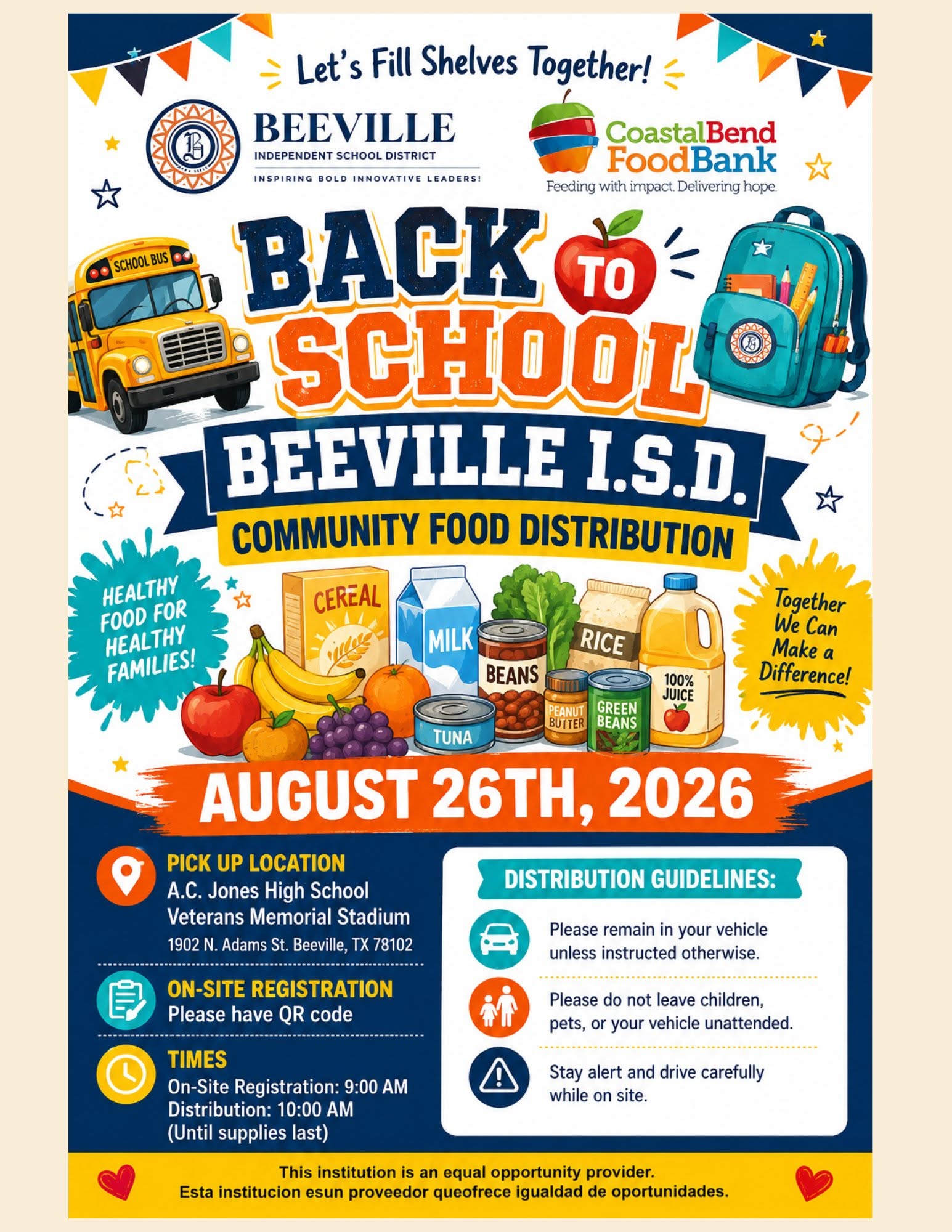 Beeville ISD Community Food Distribution — August 26, 2026