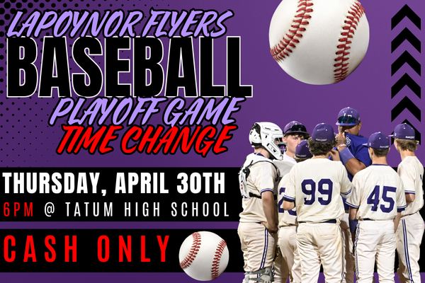 Baseball Bi-District Game 2 Time Change & Ticket Information ⚾
