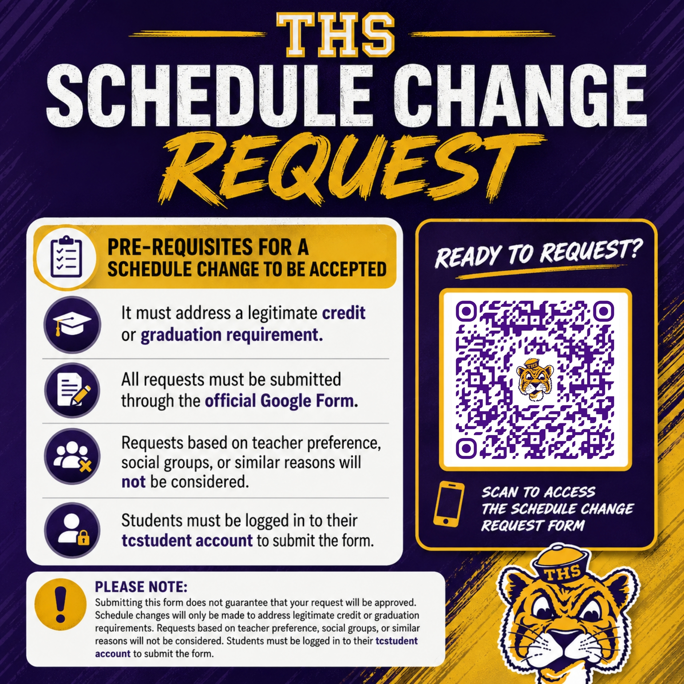 Schedule Change Request Form