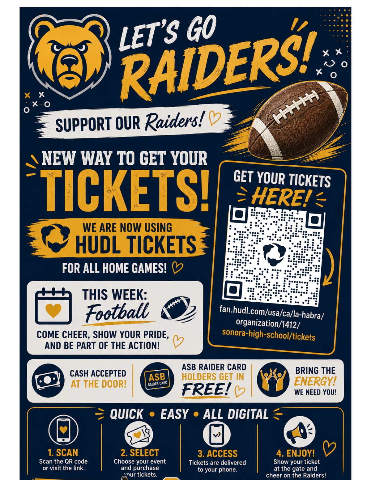 Varsity Football Game TODAY! Get your tickets on Hudl