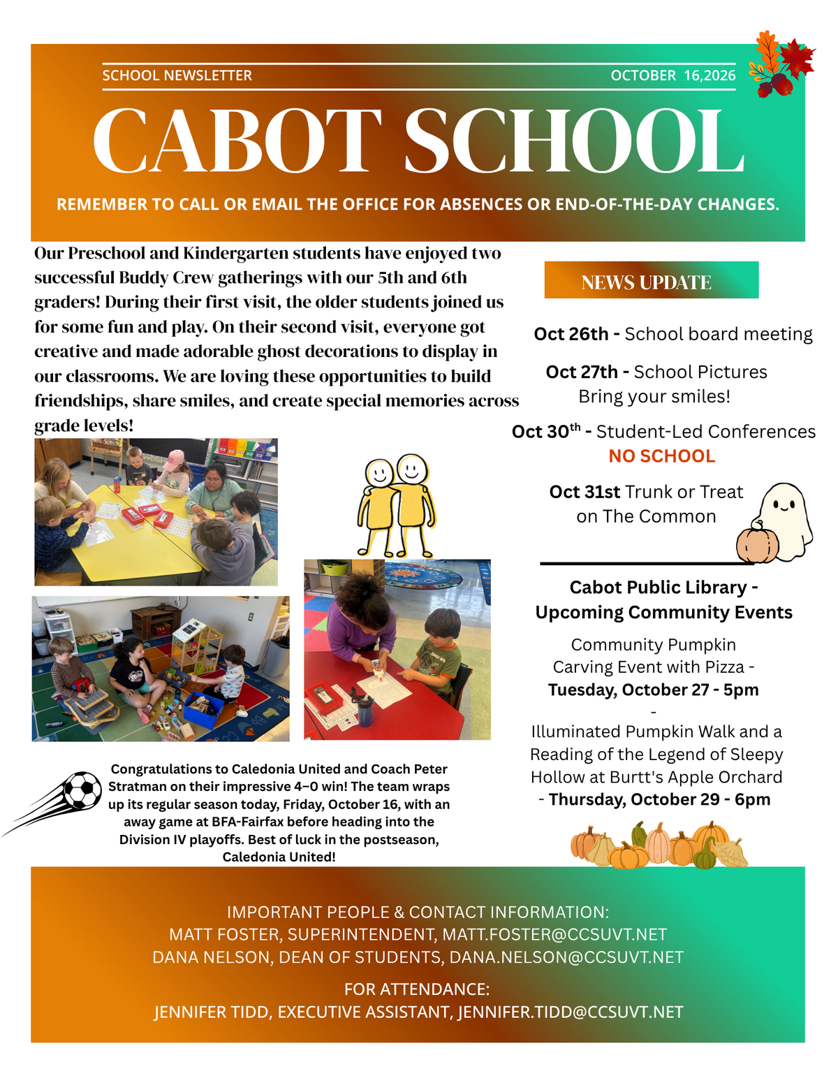 Newsletter for October 16