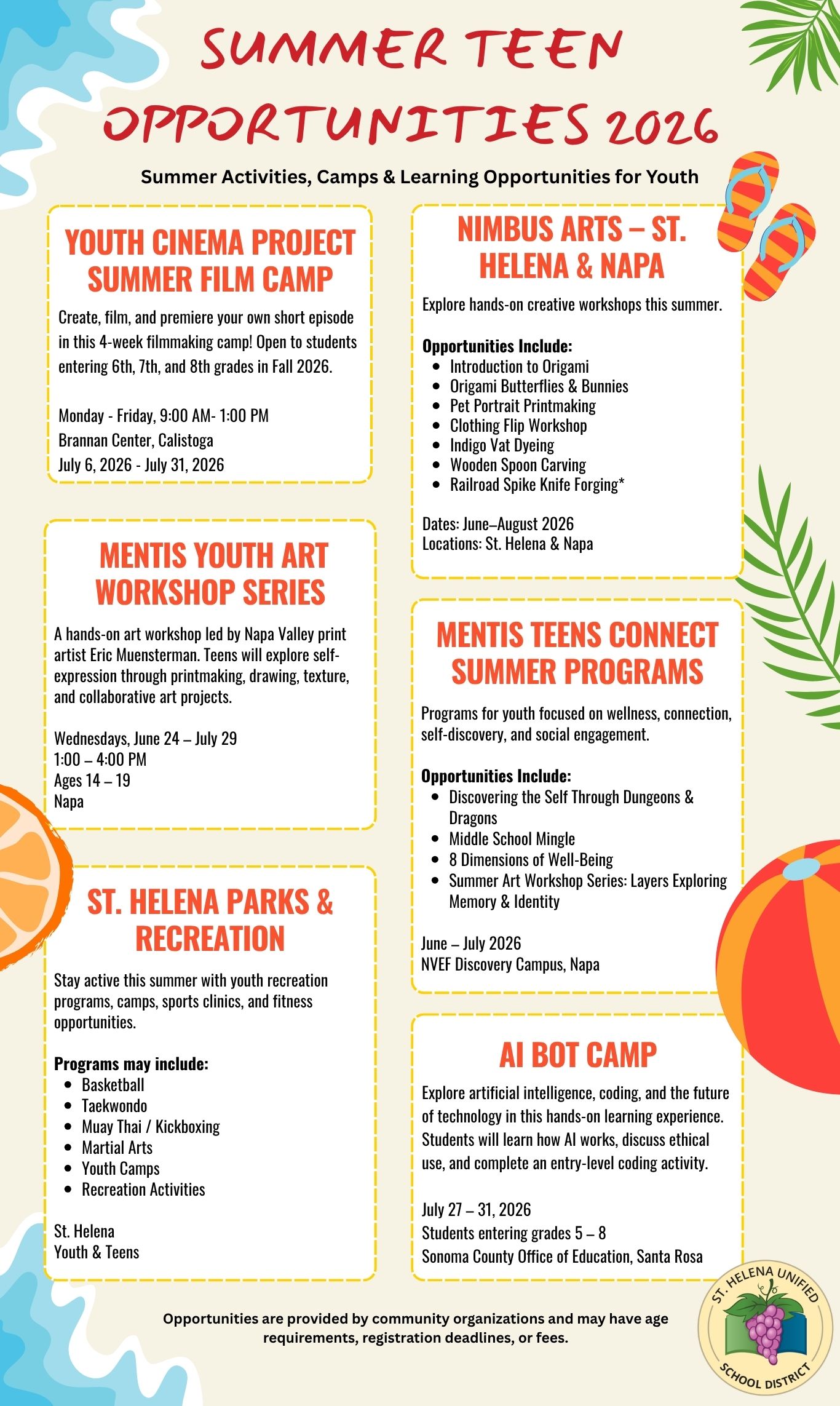 Summer Teen Opportunities 2026 