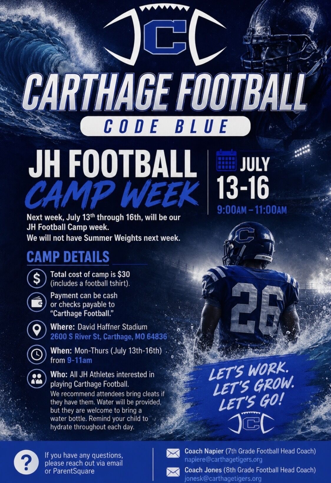JH FOOTBALL CAMP WEEK 