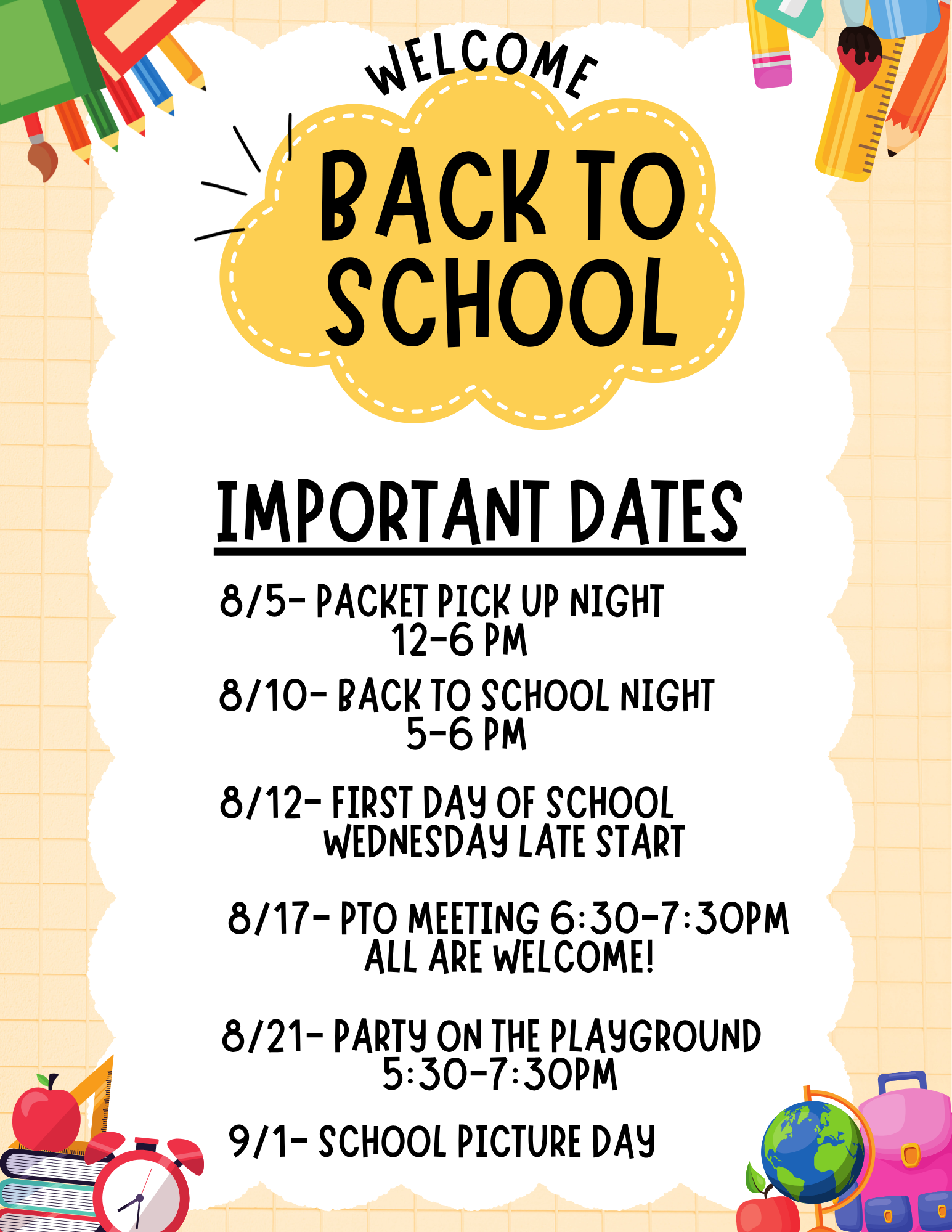 Upcoming Dates