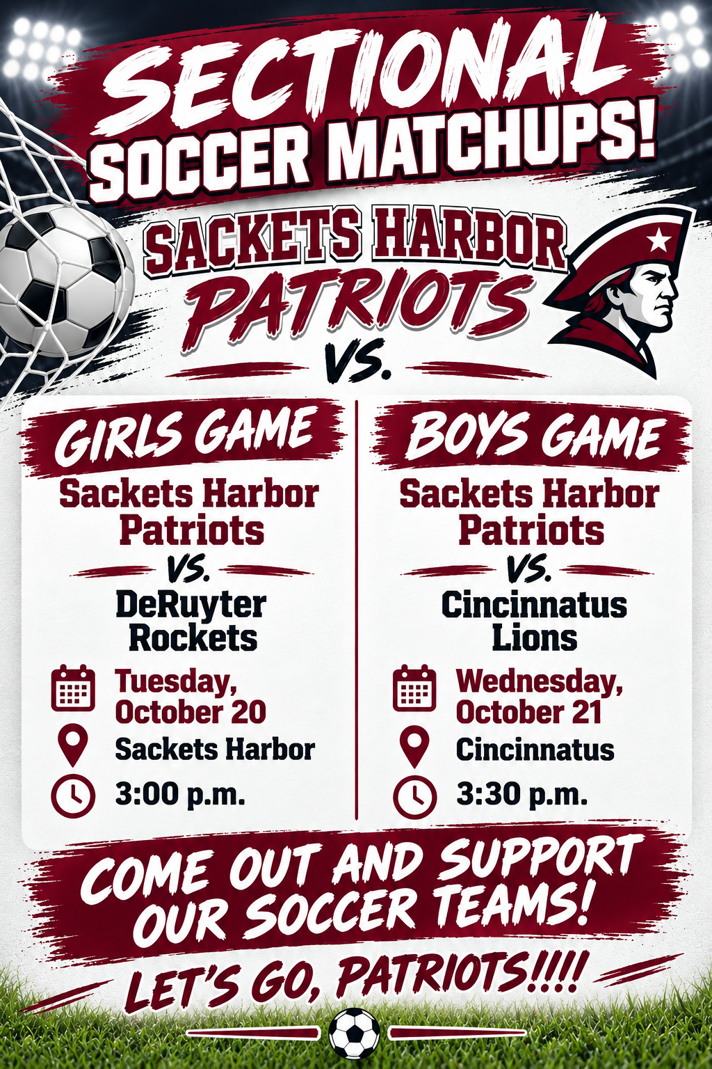 Sectional Soccer Games