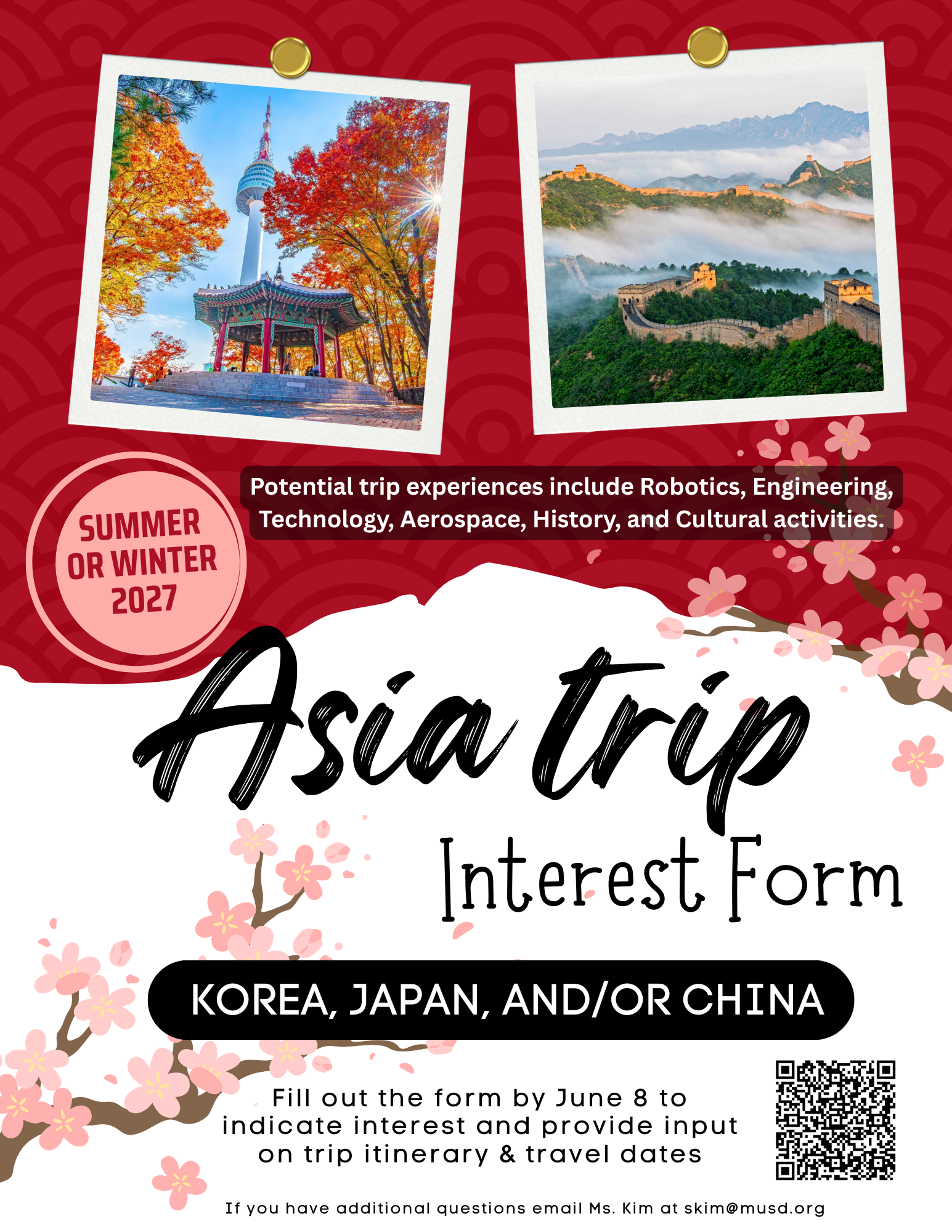 Asia Trip 2027 Interest Form