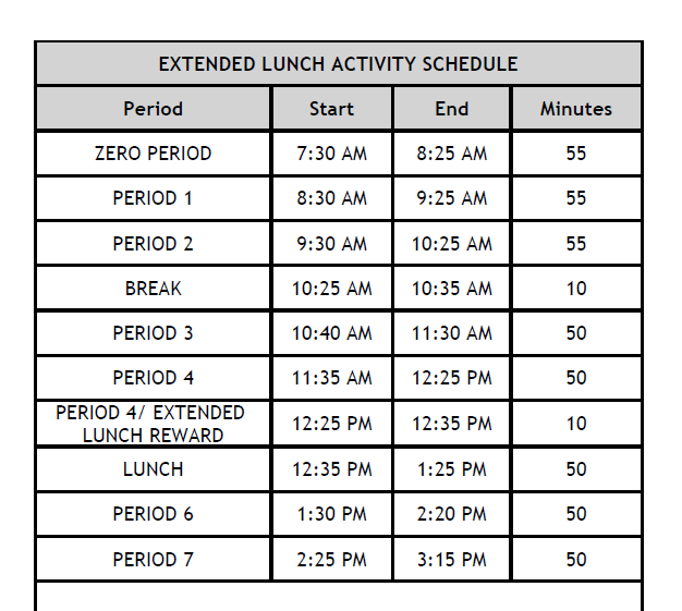 schedule