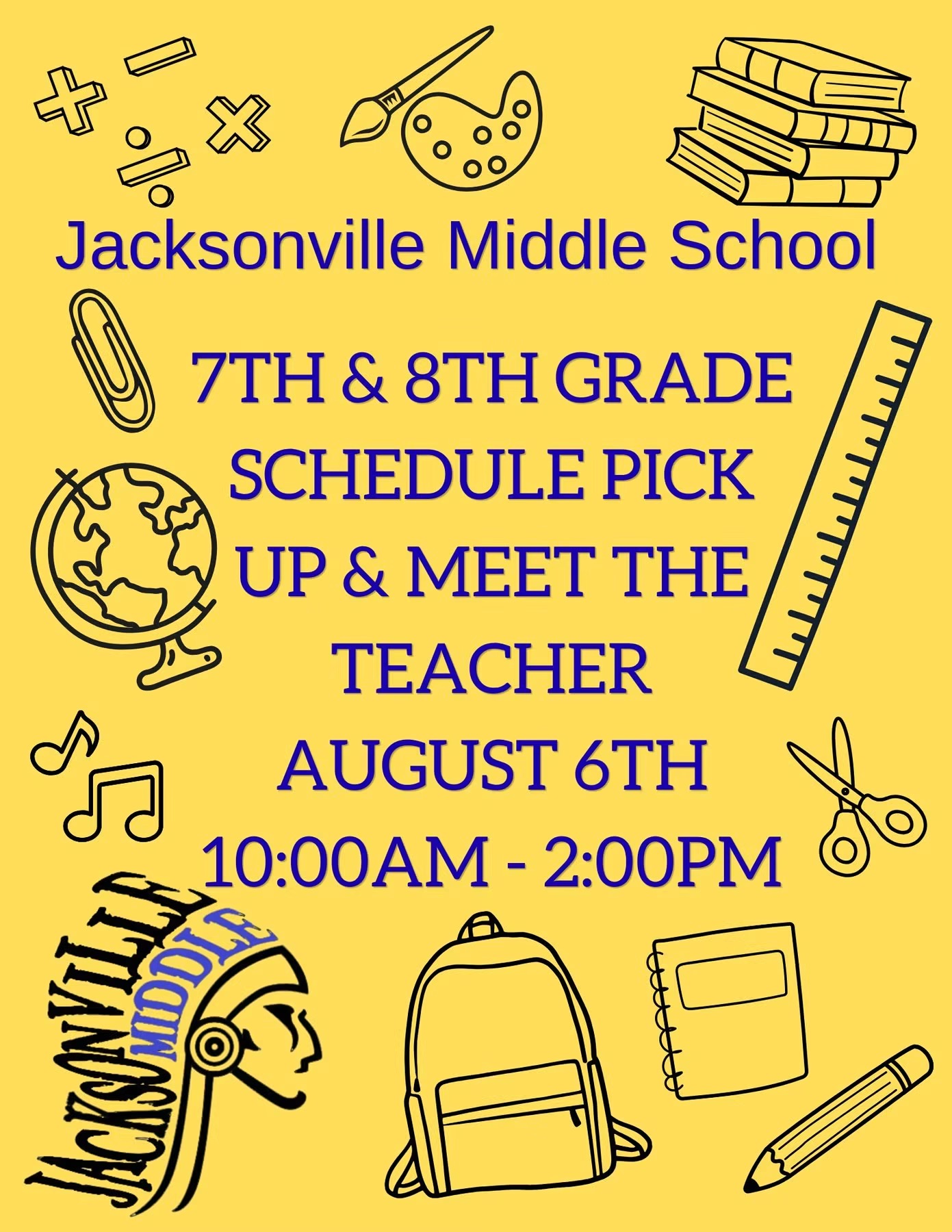 Save the Date!   Jacksonville Middle School Schedule Pick Up