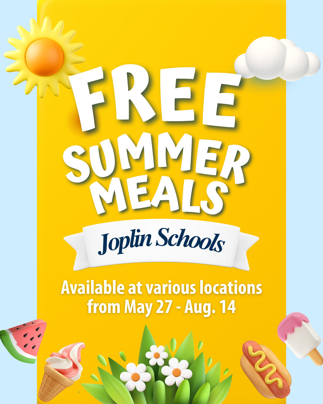 FREE summer meals: locations, dates, times