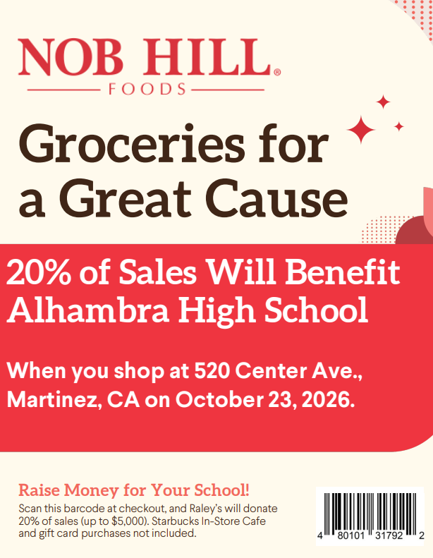 Support Alhambra High School Students on Nob Hill Foods Gave Back Day!