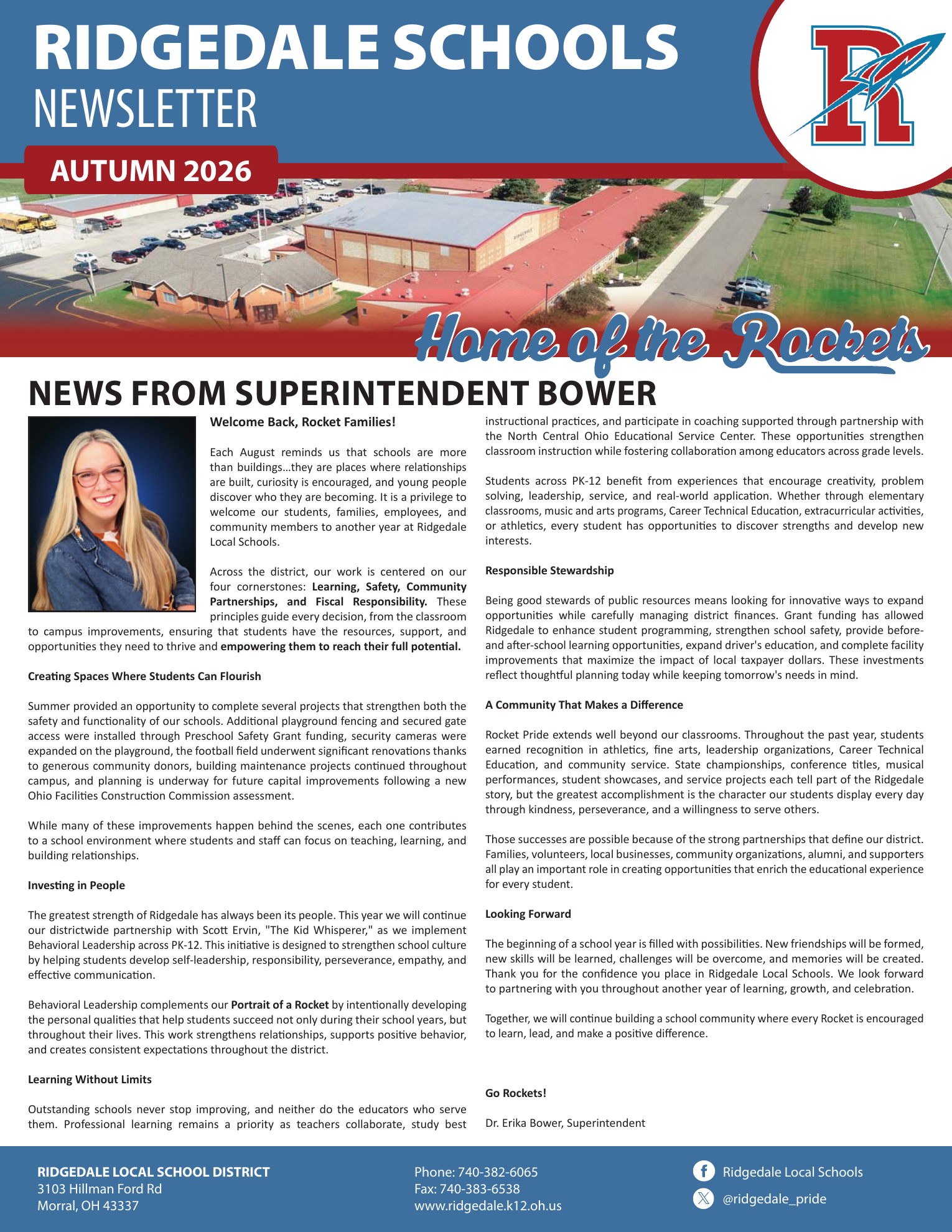 Ridgedale Schools Autumn 2026 Newsletter