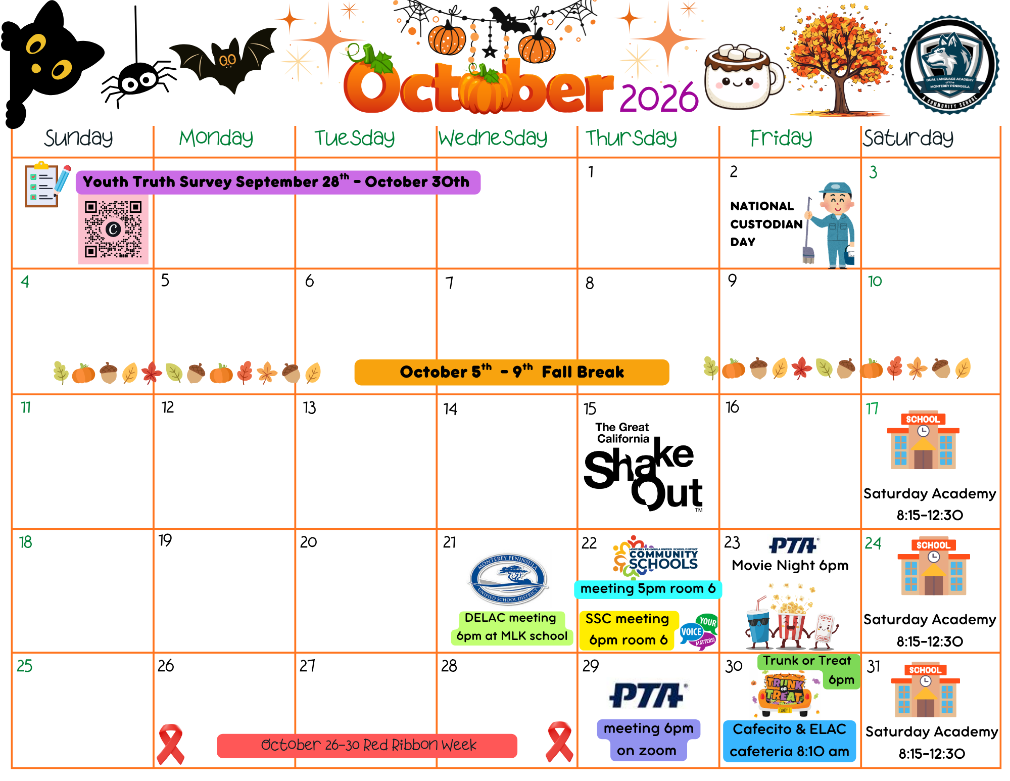 October Calendar & Flyers