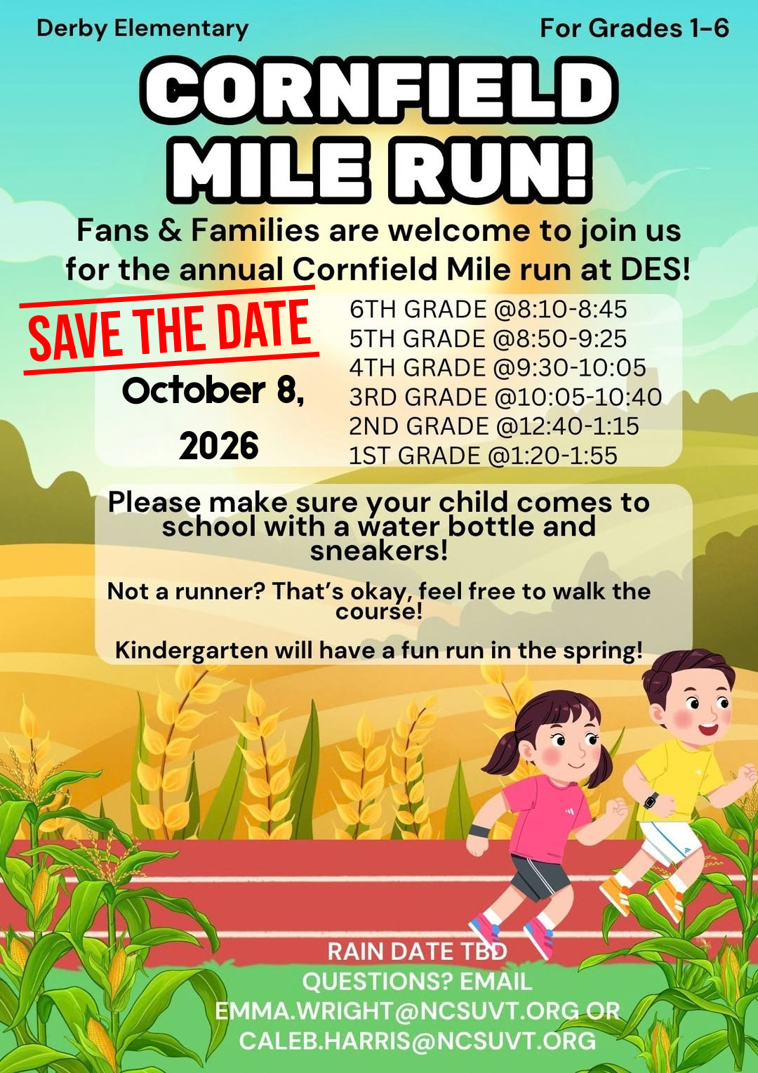 Cornfield Mile Date Change