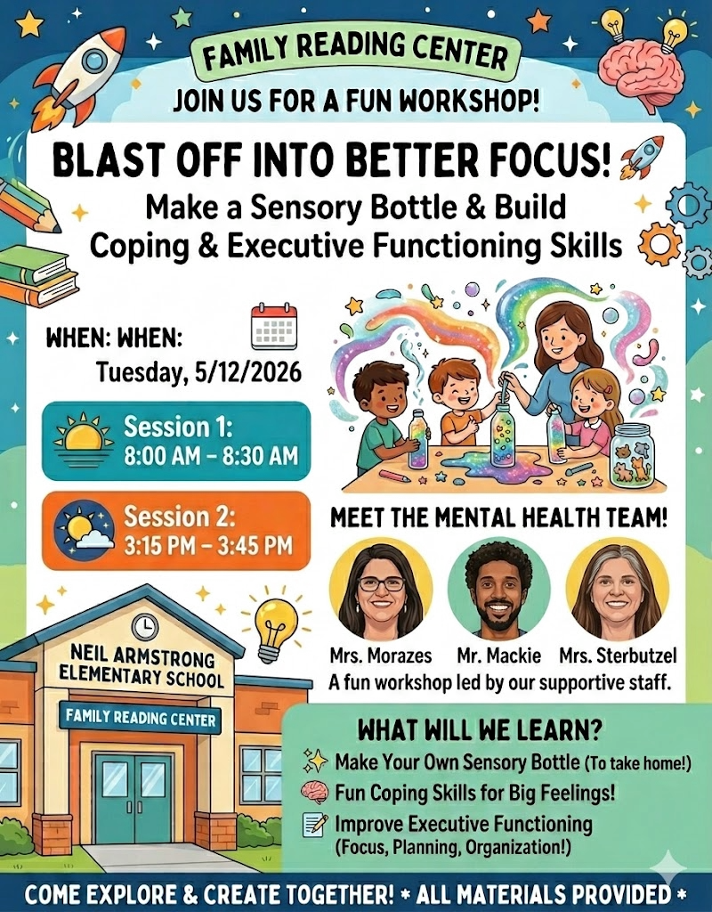 Join the Mental Health Team in the Family Reading Center on May 12