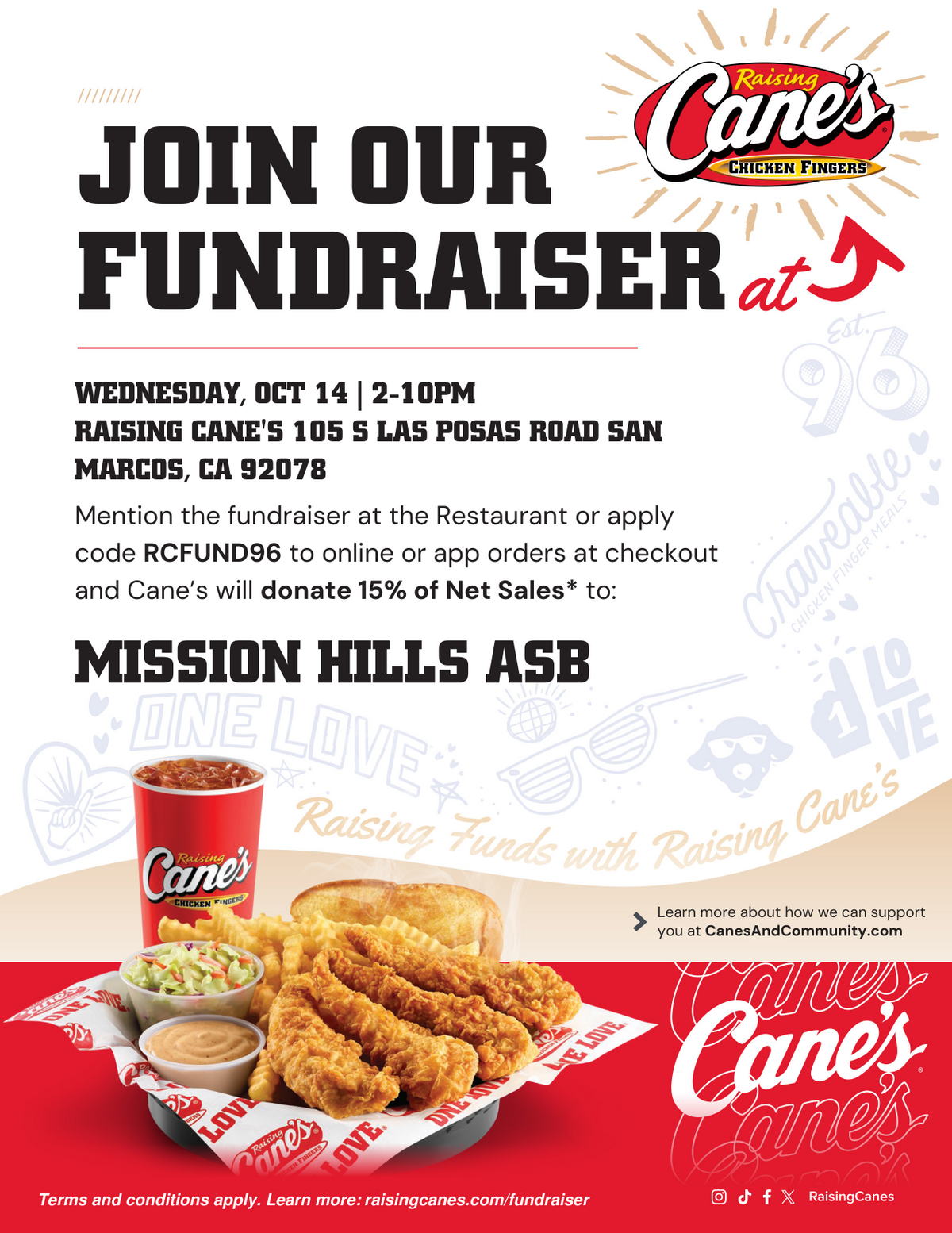 Raising Cane's Fundraiser with ASB Tonight!