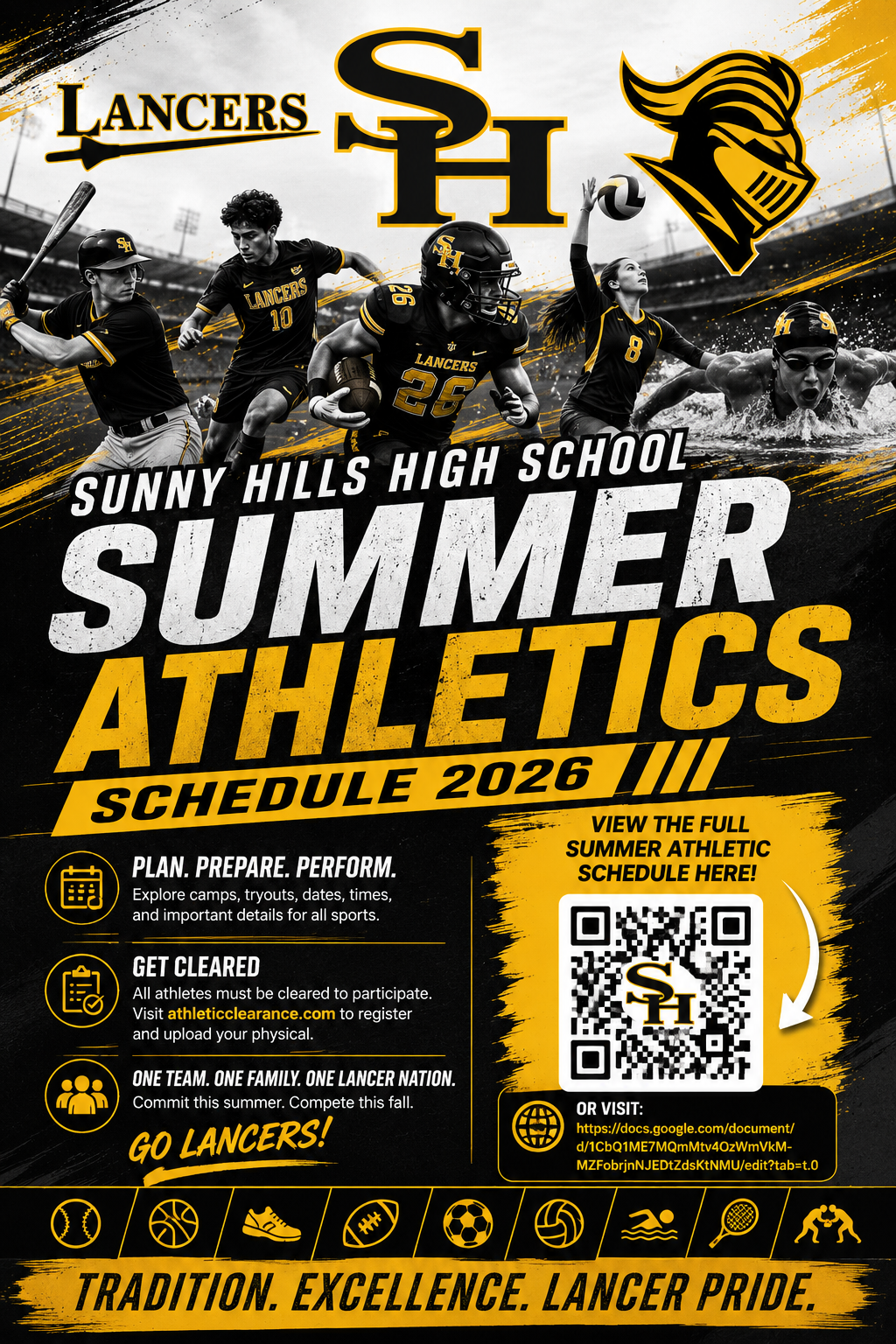 Summer Athletics Schedule 2026