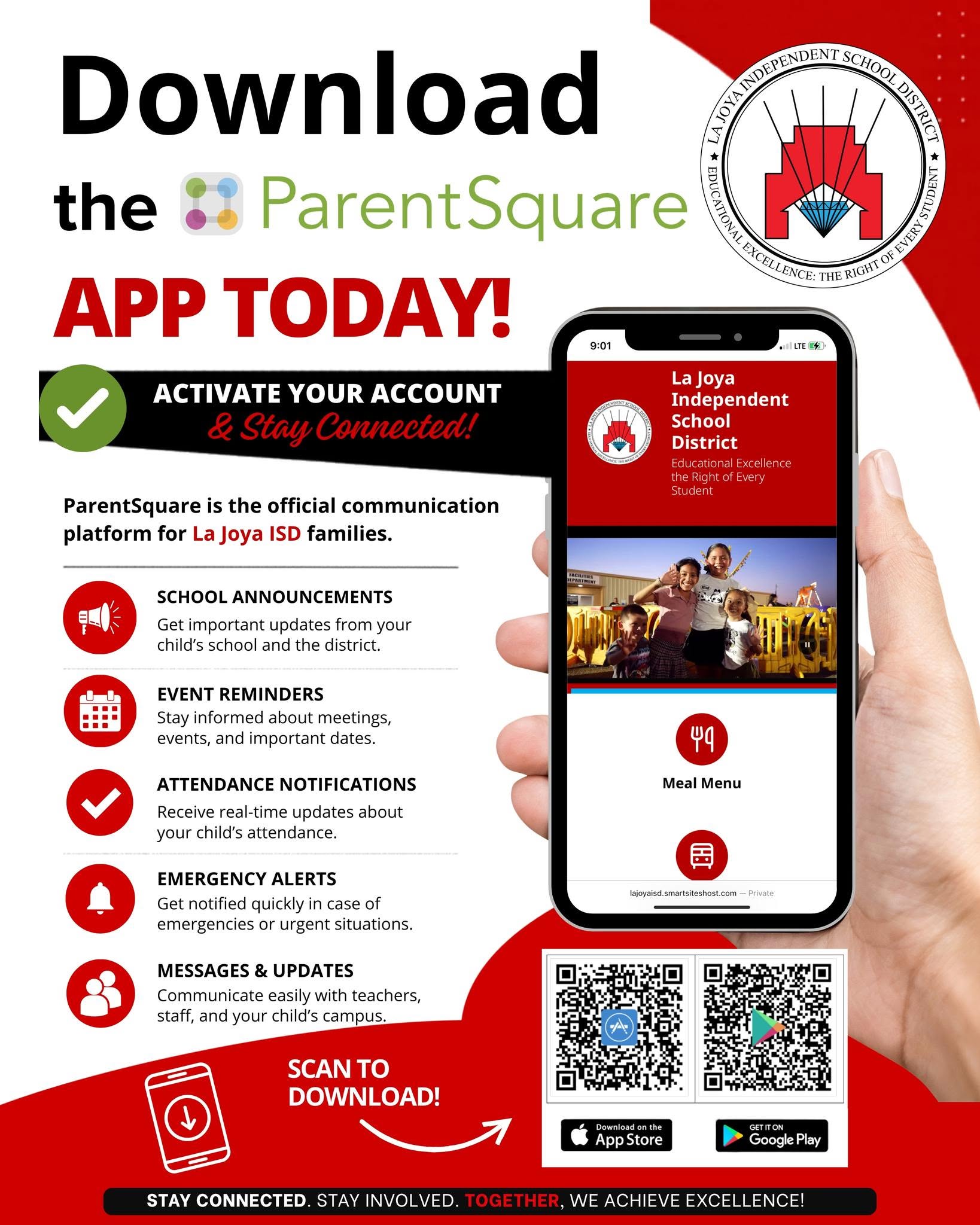 📲❤️ La Joya ISD families, stay connected with ParentSquare! | 📲❤️ ¡Familias de La Joya ISD, manténganse conectadas con ParentSquare!