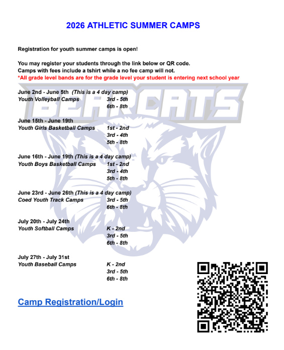 2026 Athletic Summer Camps