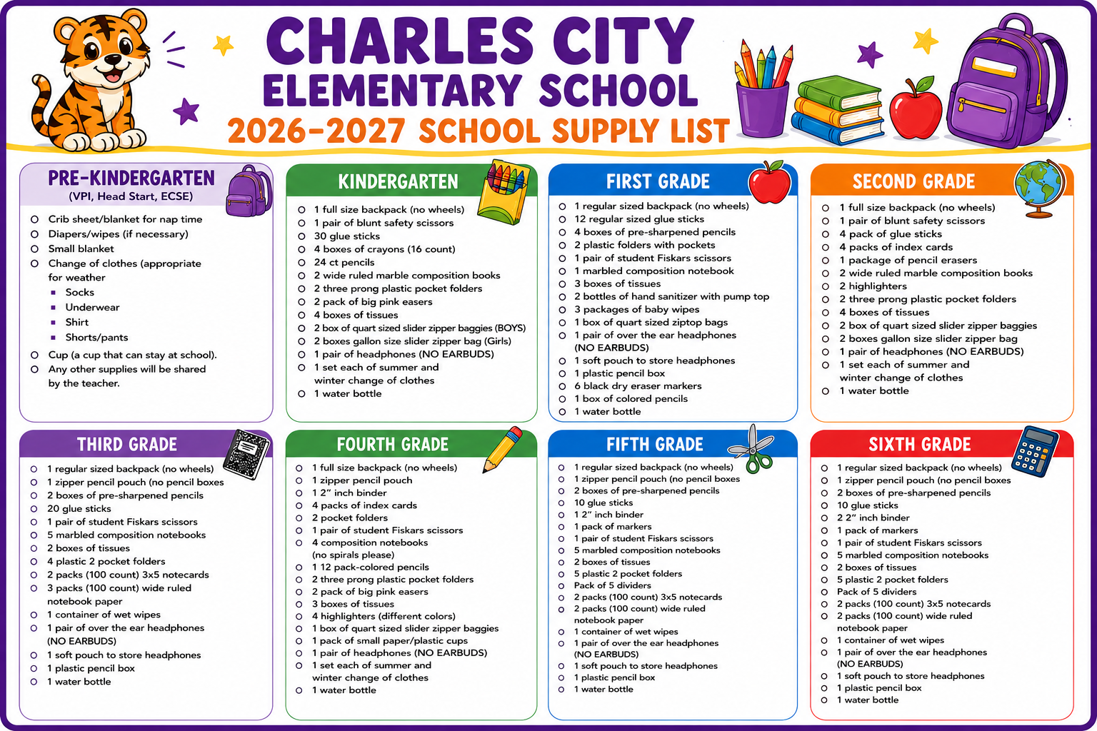 26-27 School Supply Lists